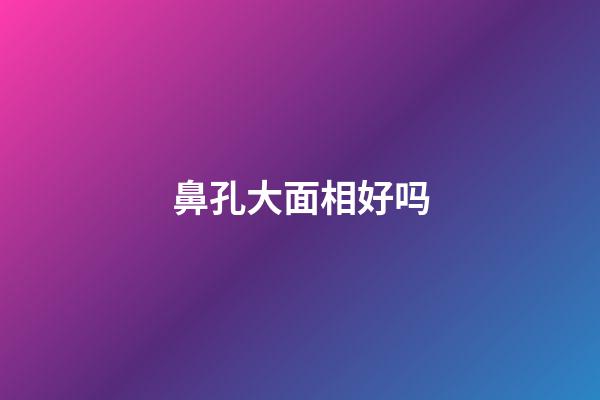鼻孔大面相好吗