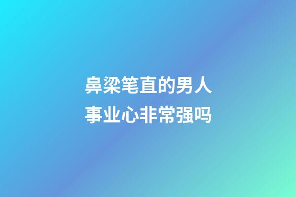 鼻梁笔直的男人事业心非常强吗
