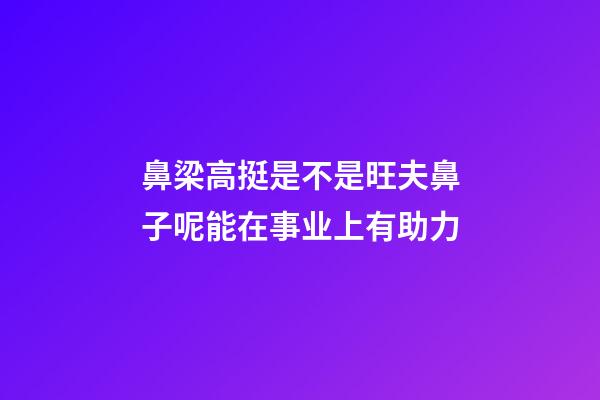 鼻梁高挺是不是旺夫鼻子呢?能在事业上有助力