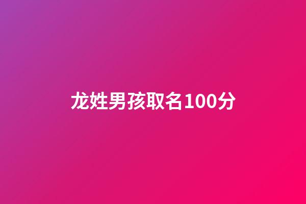 龙姓男孩取名100分