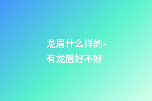 龙眉什么样的-有龙眉好不好