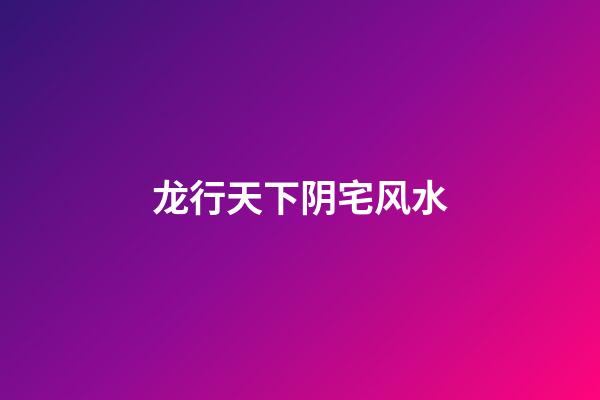 龙行天下阴宅风水