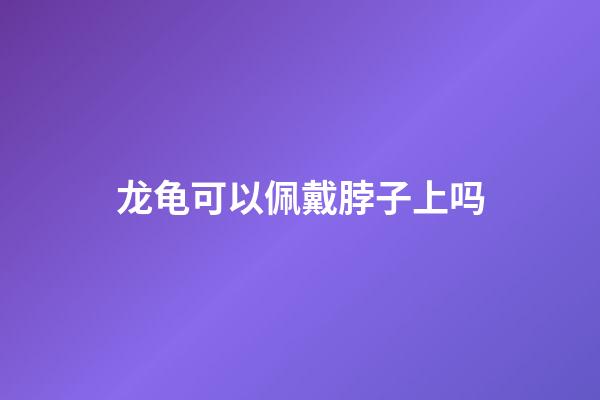 龙龟可以佩戴脖子上吗