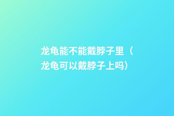 龙龟能不能戴脖子里（龙龟可以戴脖子上吗）