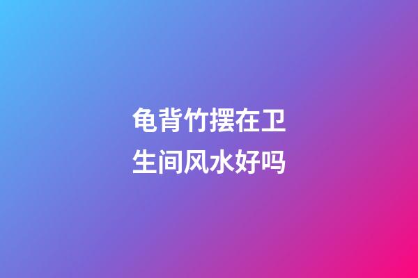 龟背竹摆在卫生间风水好吗