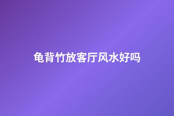 龟背竹放客厅风水好吗